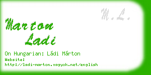 marton ladi business card